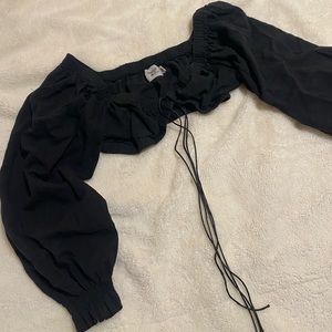 Black princess polly cropped top, worn once